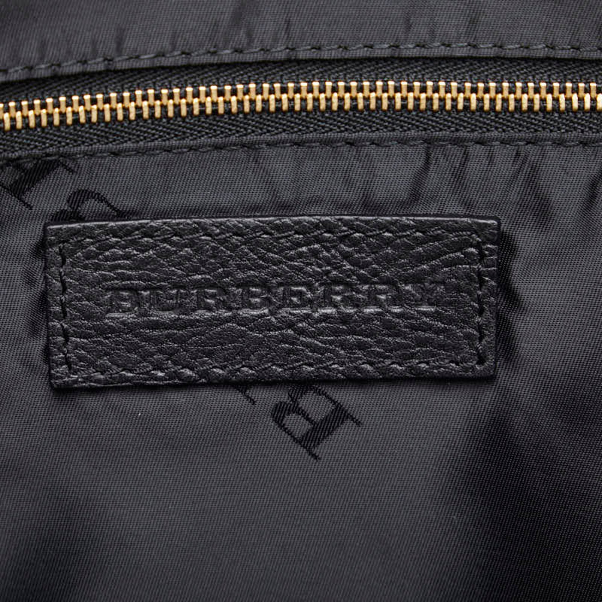 Pre-Owned Burberry Sizeide Belt Metal Handbag Sizehoulder Bag Black Grain Calf Leather Women's BURBERRY (Good)