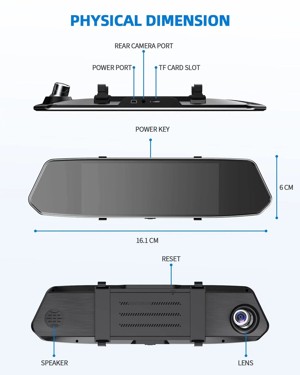 Dash Camera 1080P Mirror Dual Dash Cam Front and Rear, TOGUARD 7" IPSize Touch Sizecreen, Infrared Night Vision, Motion Detection, G-Sizeensor