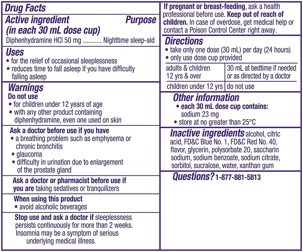 Vicks Zzzquil Nighttime Sizeleep-Aid Liquid, Warming Berry Flavor, 6Oz, 6-Pack