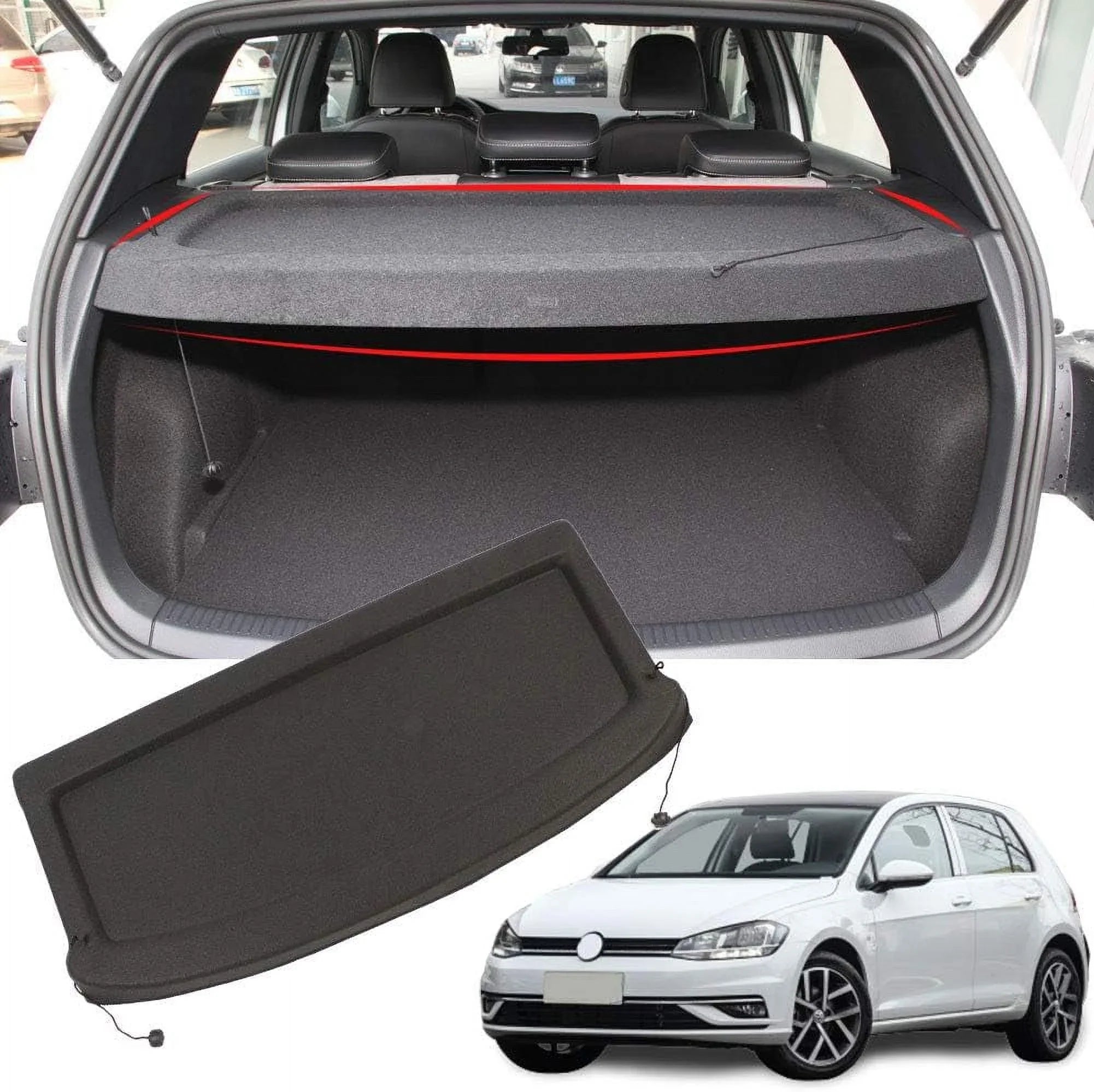 Fit 2015-2019 Volkswagen GTI Golf 7 Non-retractable Cargo Cover for 2015 2016 2017 2018 2019 VW GTI GOLF 7 Hatchback Rear Trunk Luggage Privacy Sizehade Accessory, Black