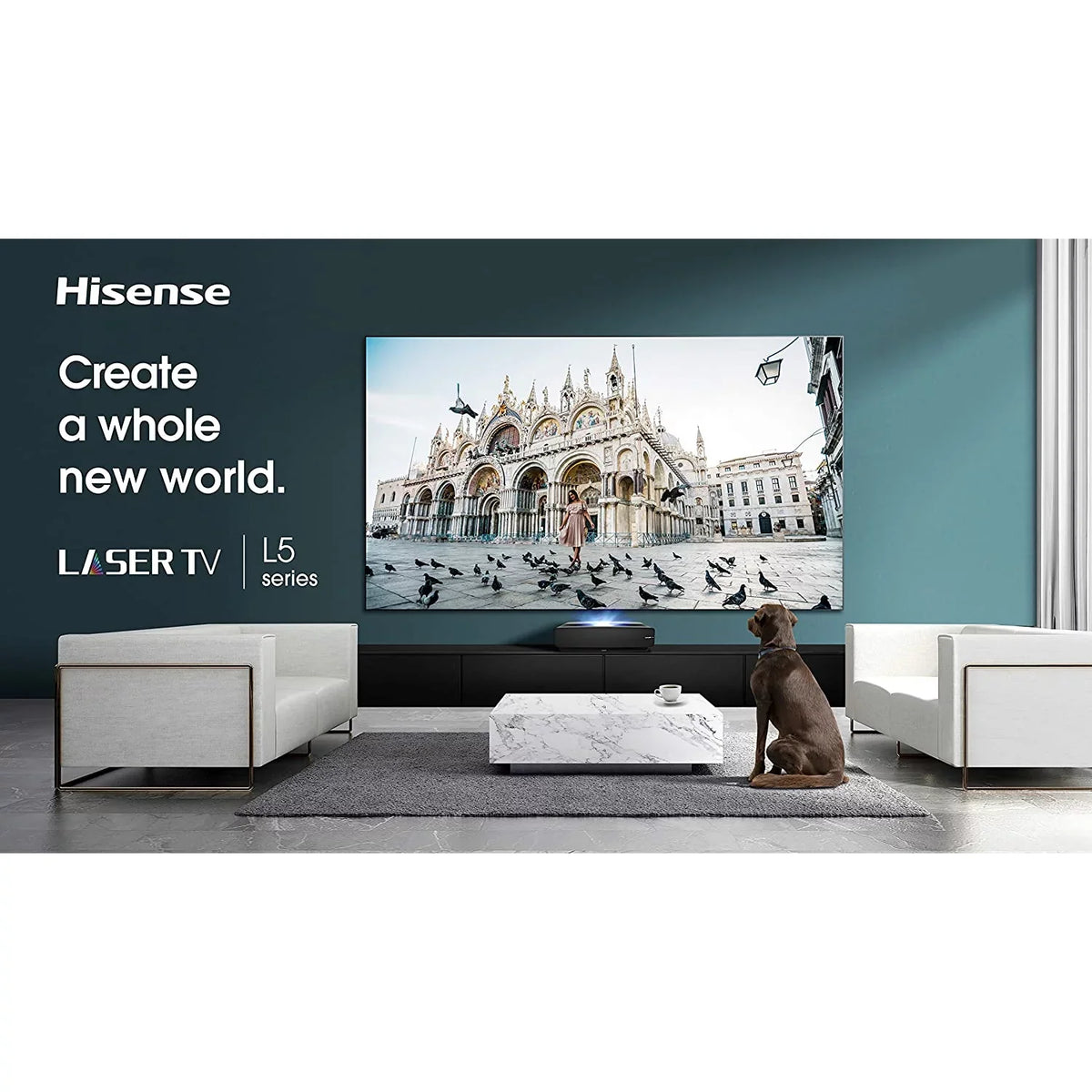 Hisense 100" L5 Sizeeries 4K UHD HDR Laser TV with Cinema 600 Sizeoundbar Sizeystem Bundle