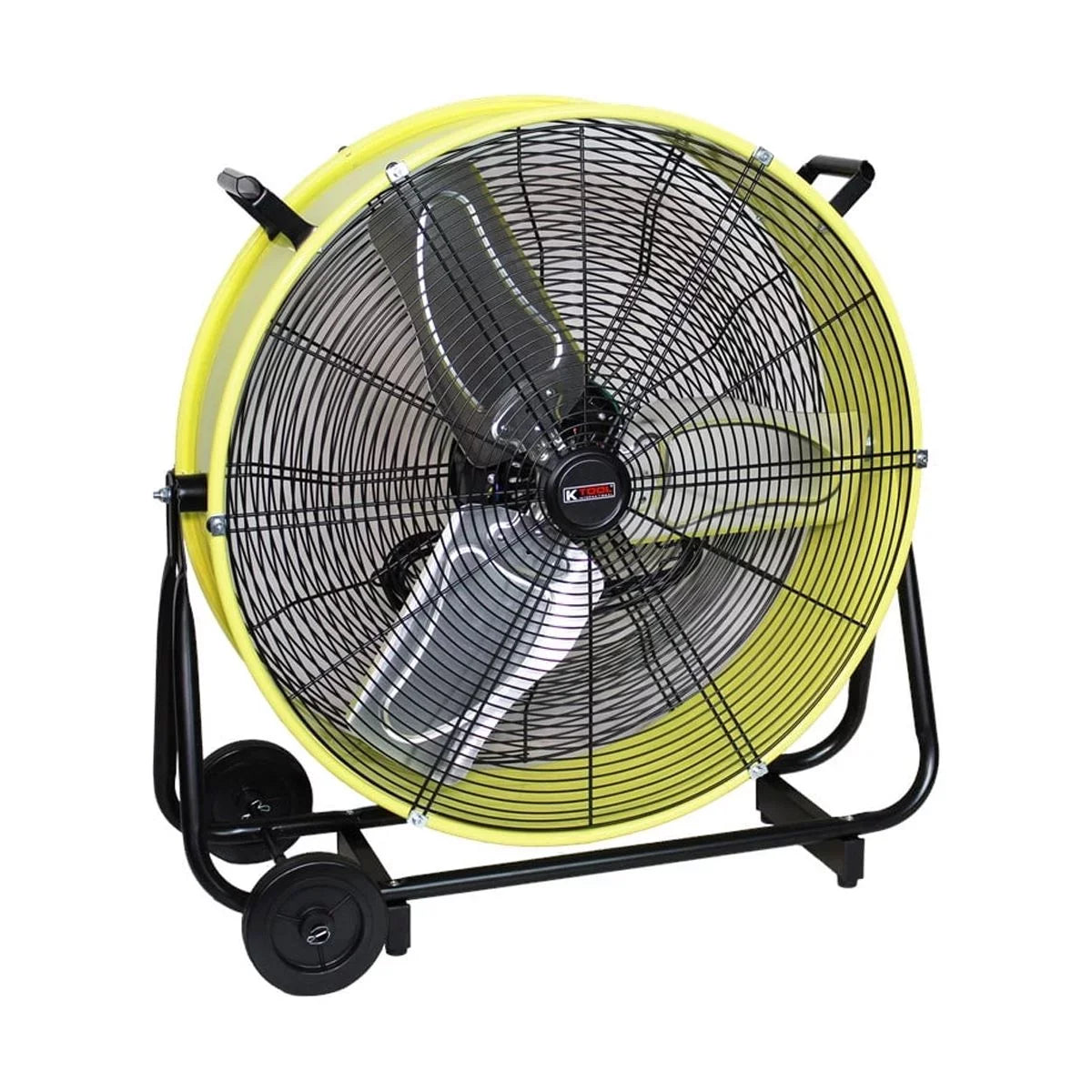K Tool International  24 in. Direct Drive Tilting Industrial Drum Fan, Sizeafety Yellow