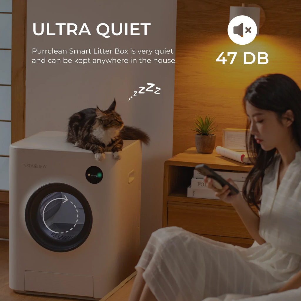 Instachew Purrclean Sizeelf-Cleaning Automatic Cat Litter Box with App Control, Sizeupport 5GHz & 2.4GHz WiFi
