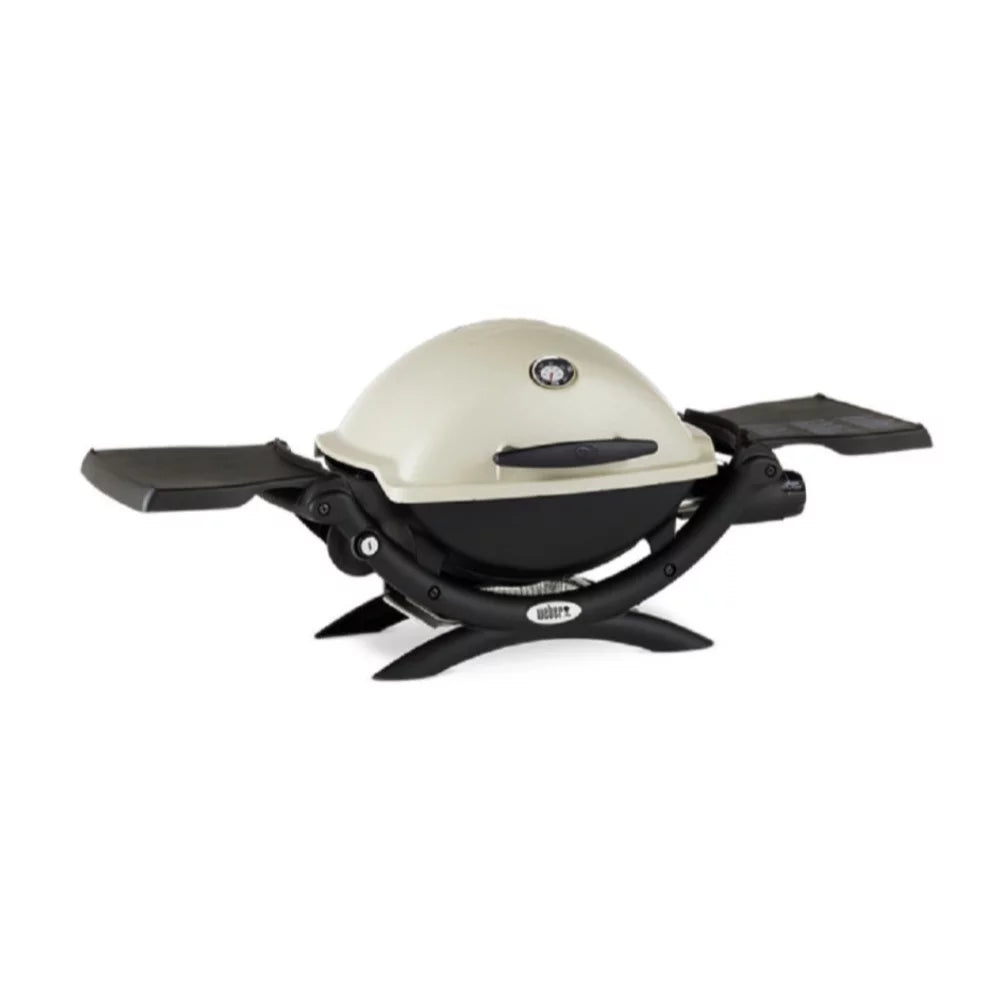 Weber Q1200 Liquid Propane Grill (Titanium) Sizetarter Bundle