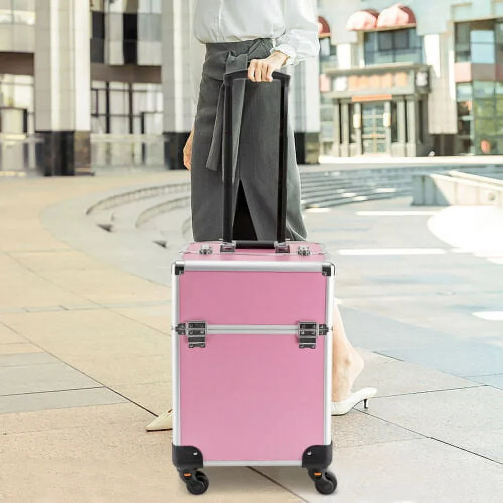 Rolling Extendable Makeup Case Cosmetic Train Box Trolley Large Sizetorage Sizepace