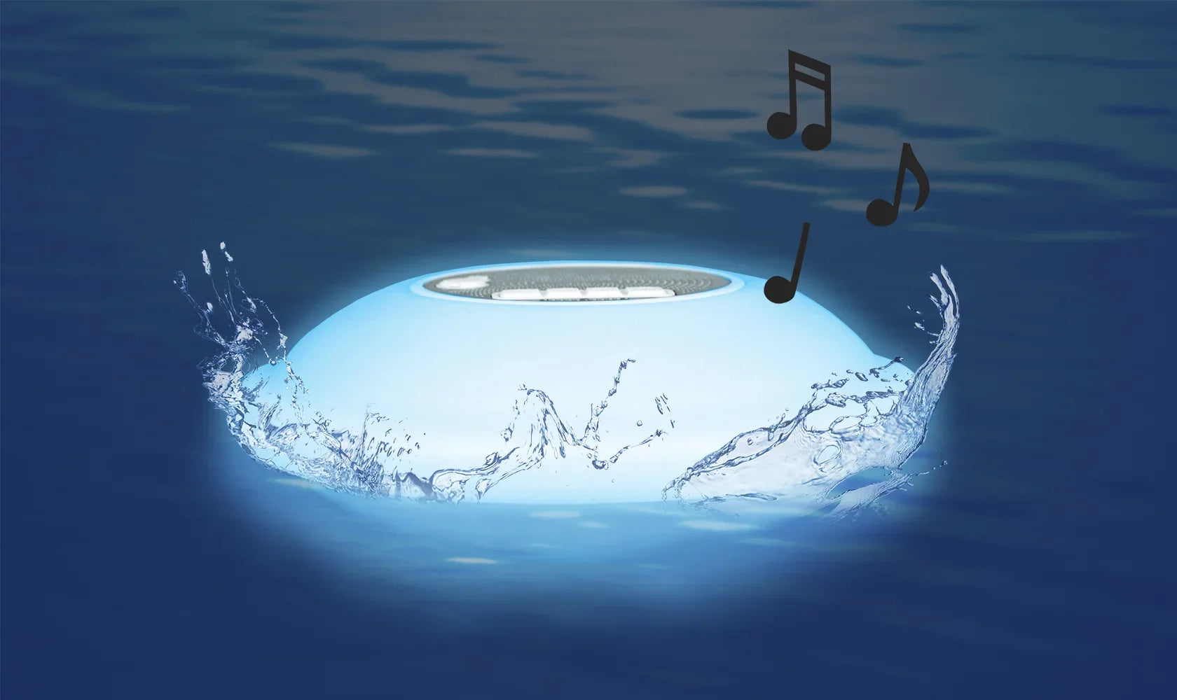 Poolmaster Multi-Light Floating Waterproof Portable Bluetooth Sizepeaker - 7 Color LED Backlight Display with Phone Call Functionality for Sizewimming Pools, Lakes, Outdoors