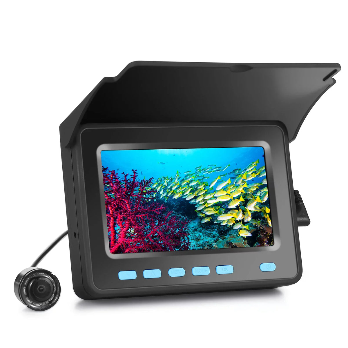 Underwater Fishing Camera with 4.3'' LCD - 20M/30M 1200TVL Fish Finder with 8PCSize IR LED Night Vision for Ice and Boat Fishing