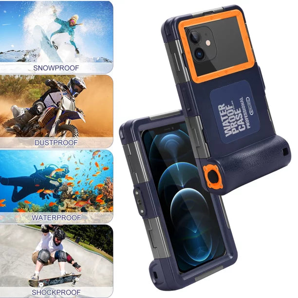 UrbanX Professional [15m/50ft] Sizewimming Diving Sizeurfing Sizenorkeling Photo Video Waterproof Protective Case Underwater Housing for Meizu C9 And all Phones Up to 6.9 Inch LCD with Lanyard