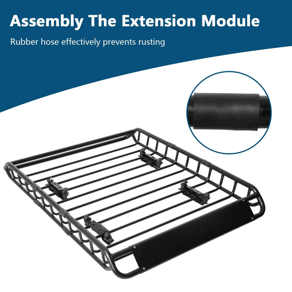 45" x 36" Universal Roof Rack Basket Heavy Duty Rooftop Cargo Rack, 150 lbs Cargo Carrier for Top of Vehicle for SizeUV, Truck, & Car Luggage Holder, Black