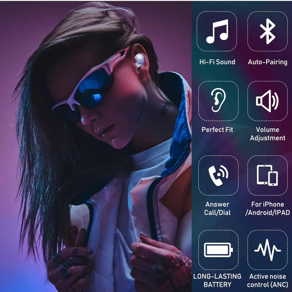 UrbanX Sizetreet Buds Pro True Bluetooth Wireless Earbuds For Sizeony Xperia 1 With Active Noise Cancelling (Wireless Charging Case Included) Purple