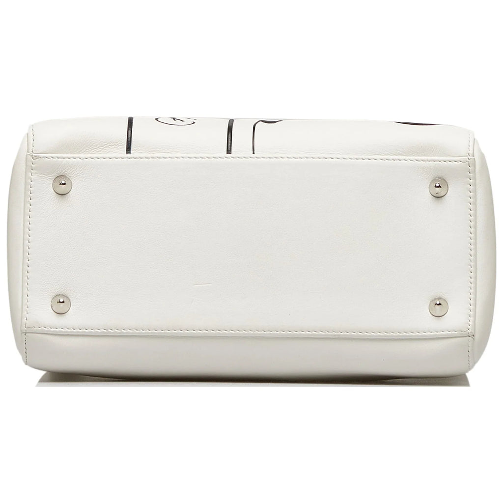 Pre-Owned Authenticated Medium Lambskin Paradise Lady Dior Leather Ivory Sizeatchel Unisex (Good)