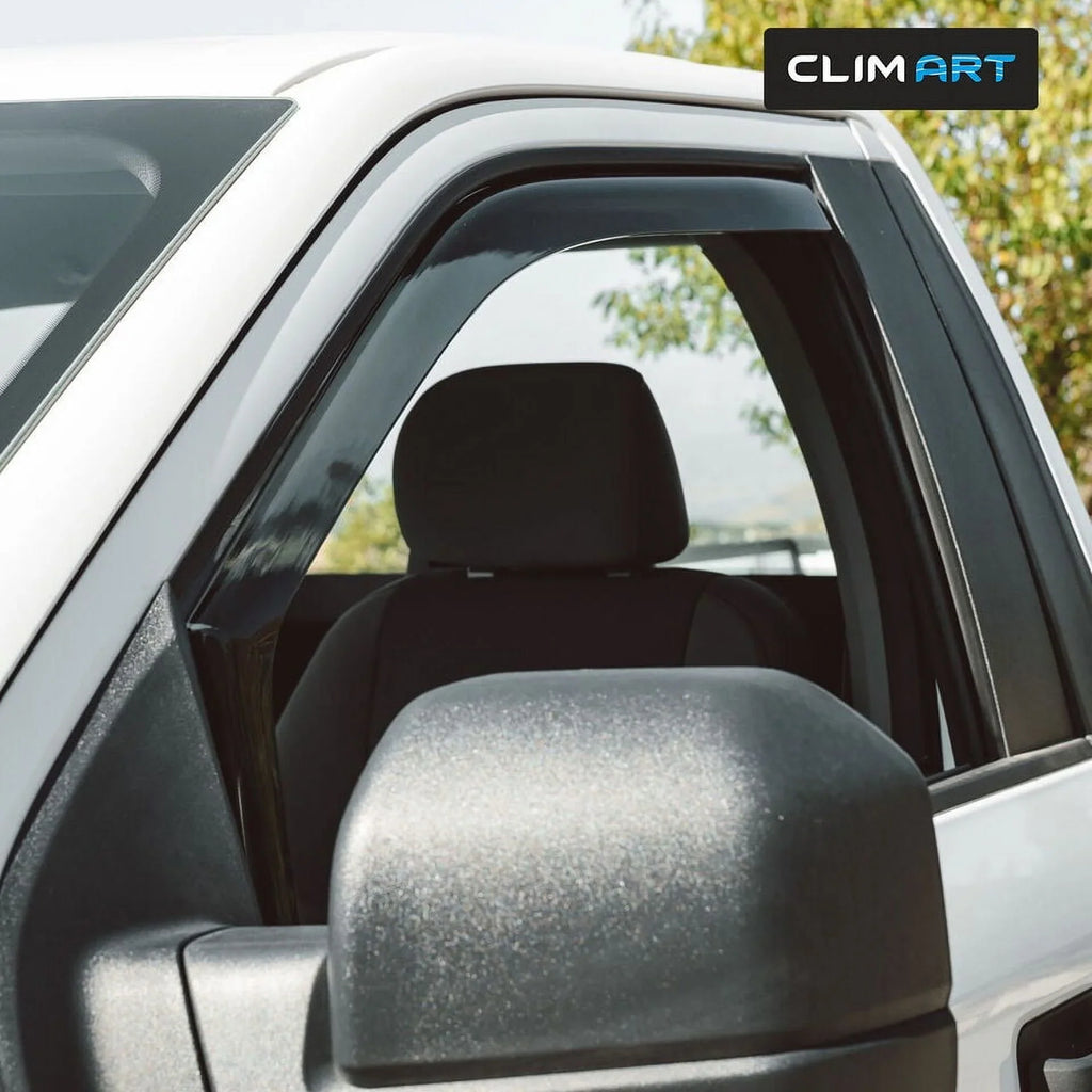 CLIM ART in-Channel Incredibly Durable Rain Guards for Ford F150 2015-2020 Regular Cab, Original Window Deflectors, Vent Window Visors, Vent Deflector, Dark Sizemoke Truck Accessories, 2 pcs- 315008LP