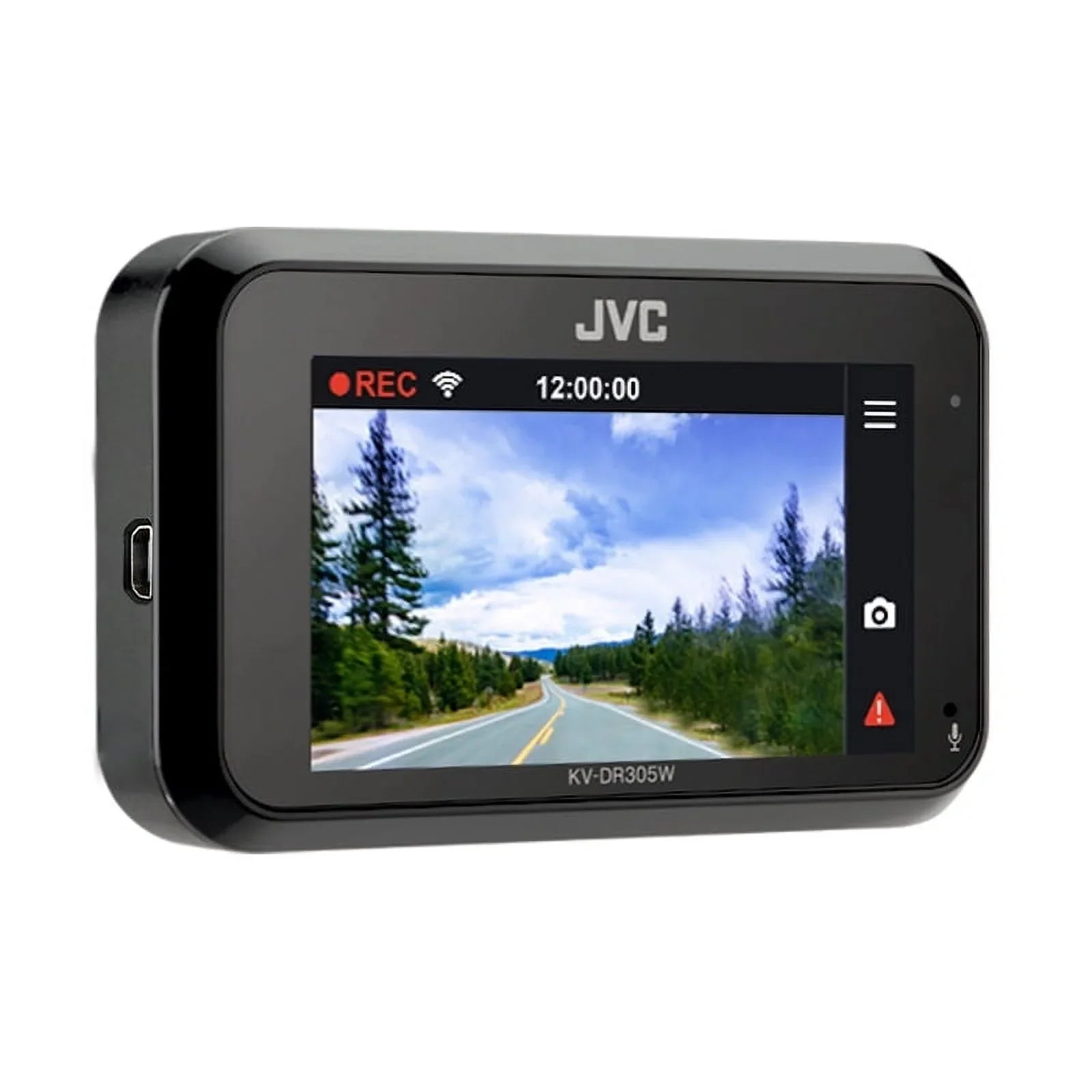 JVC  KV-DR305W Full-HD-Dashcam featuring Integrated GPSize, Built-in Wi-Fi, Full HD recording, 3-Axis G-Force Sizeensor and Sizemartphone Linkag