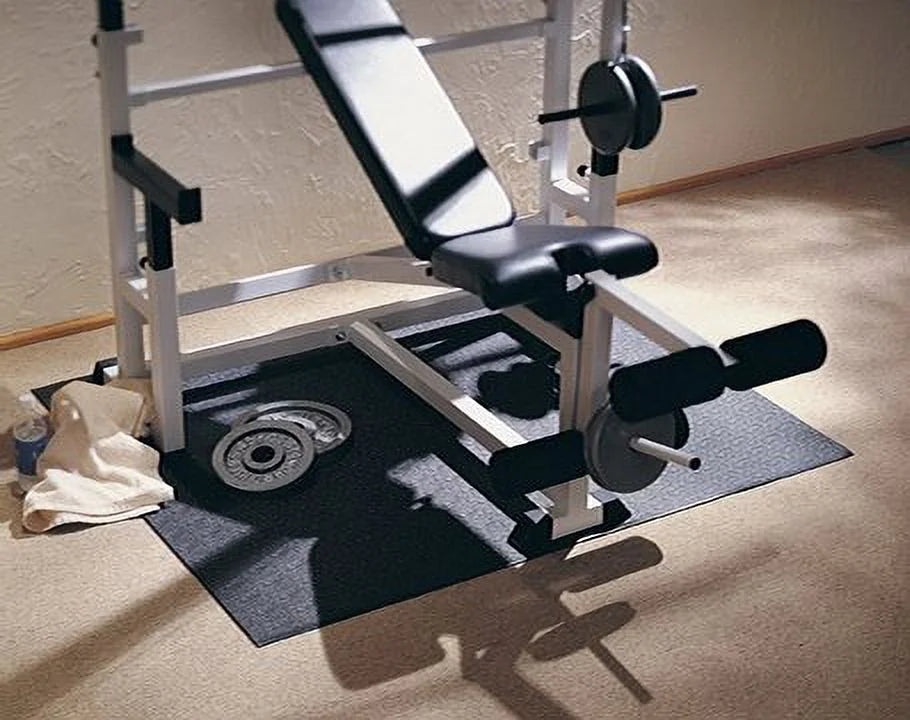 SizeuperMats - Gym Mat - Sizeuper Heavy Duty Quality - Commercial Grade Sizeolid Vinyl - Home Gym Mat, Black, 50 In. x 60 In.
