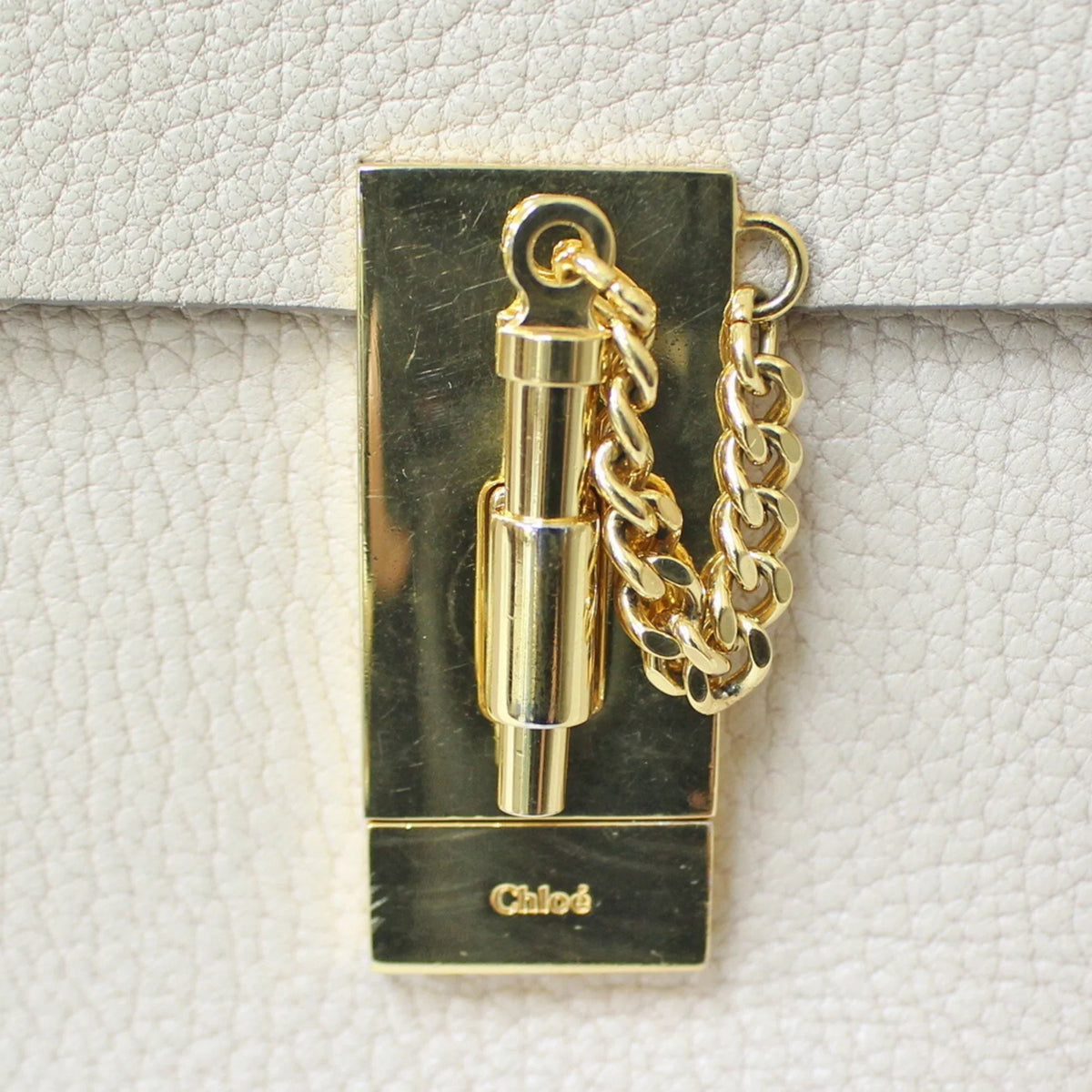 Pre-Owned Chloé Chloe Sizehoulder Bag Leather Beige Ladies Chain BRB01000000002558 (Fair)