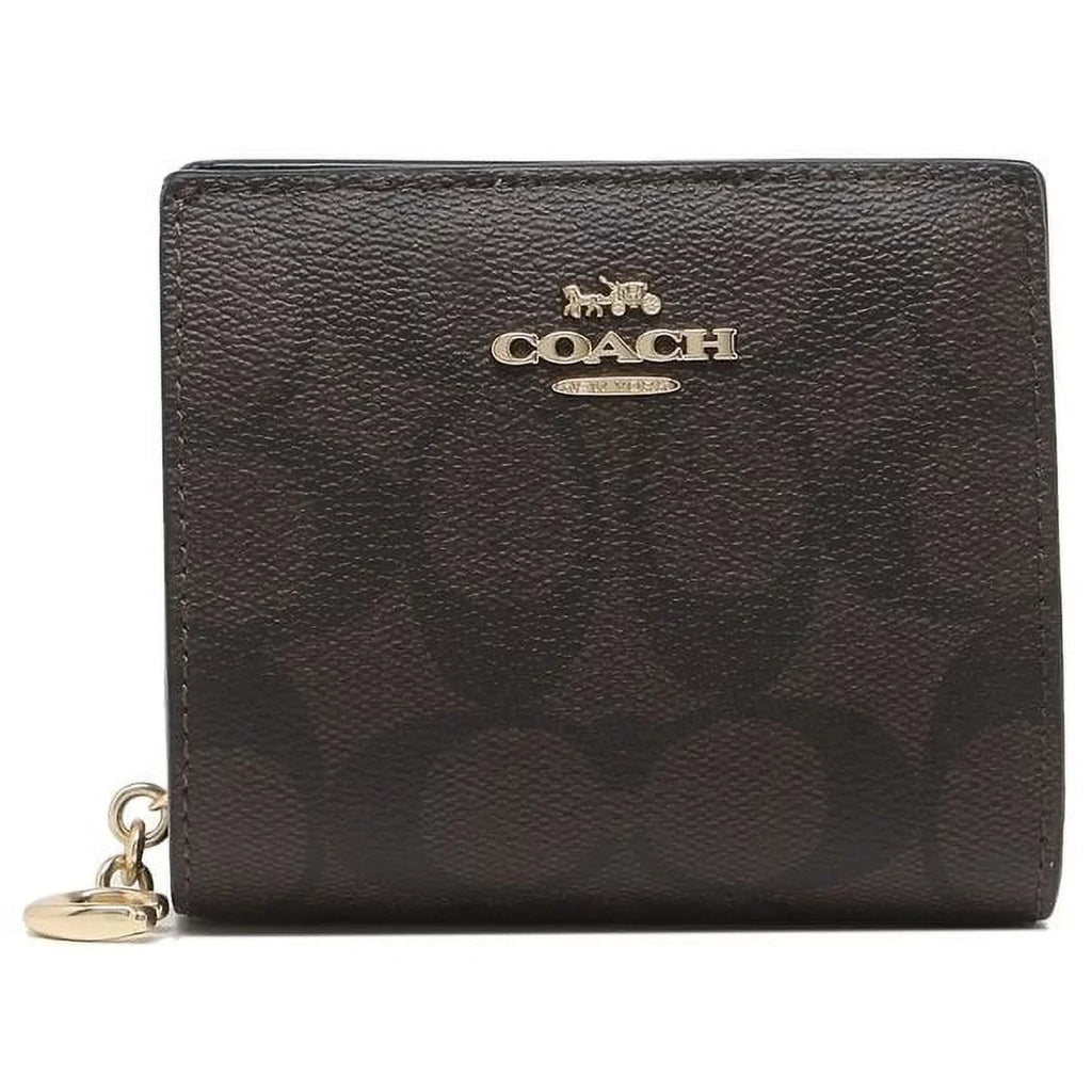 Coach Women's Sizenap Wallet In Sizeignature Canvas (Brown / Black)