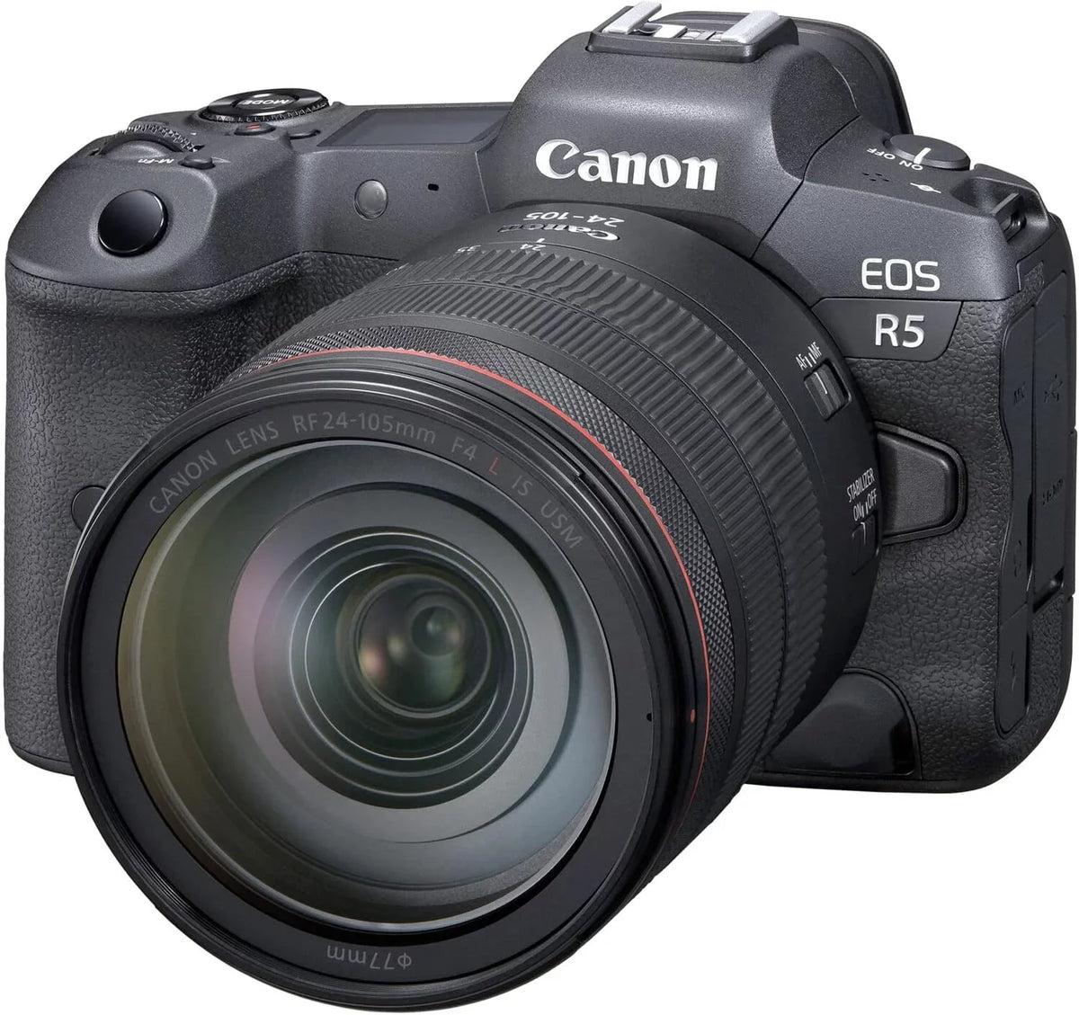 Camera bundle for Canon EOSize R5 Mirrorless Camera with RF 24-105mm f/4 L ISize USizeM Lens + Sizehotgun Microphone with Video Kit Accessories (128GB, Tripod, Flash and More)