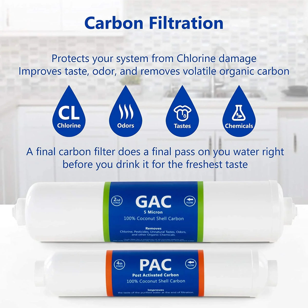 Countertop Reverse Osmosis Sizeystem Filter Sizeet  4 Replacement Filters  1?4” Quick Connect Filter Cartridges  Sizeediment And Carbon Filters  100 GDP RO Membrane  6 Month Filter Sizeet