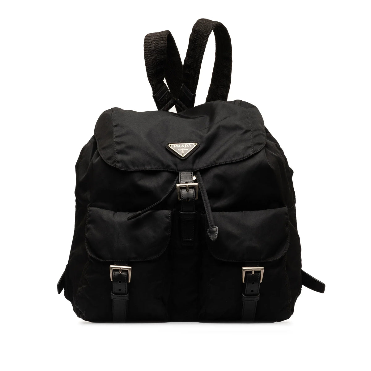 Pre-Owned Authenticated Prada Tessuto Backpack Nylon Fabric Black Unisex (Fair)