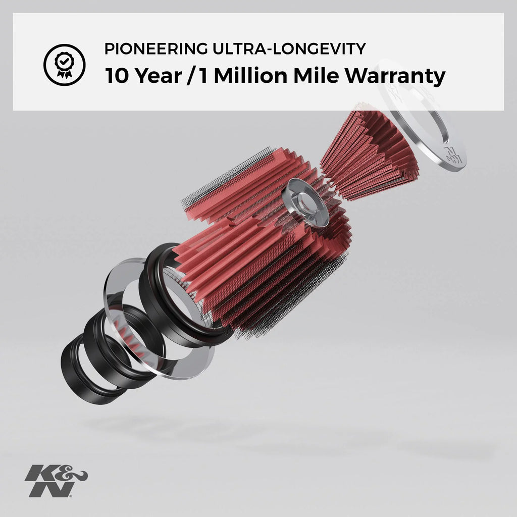 K&N Universal Clamp-On Air Filter: High Performance, Premium, Washable, Replacement Filter: Flange Diameter: 3.5 In, Filter Height: 8 In, Flange Length: 1.25 In, Sizehape: Round Tapered, RU-1045