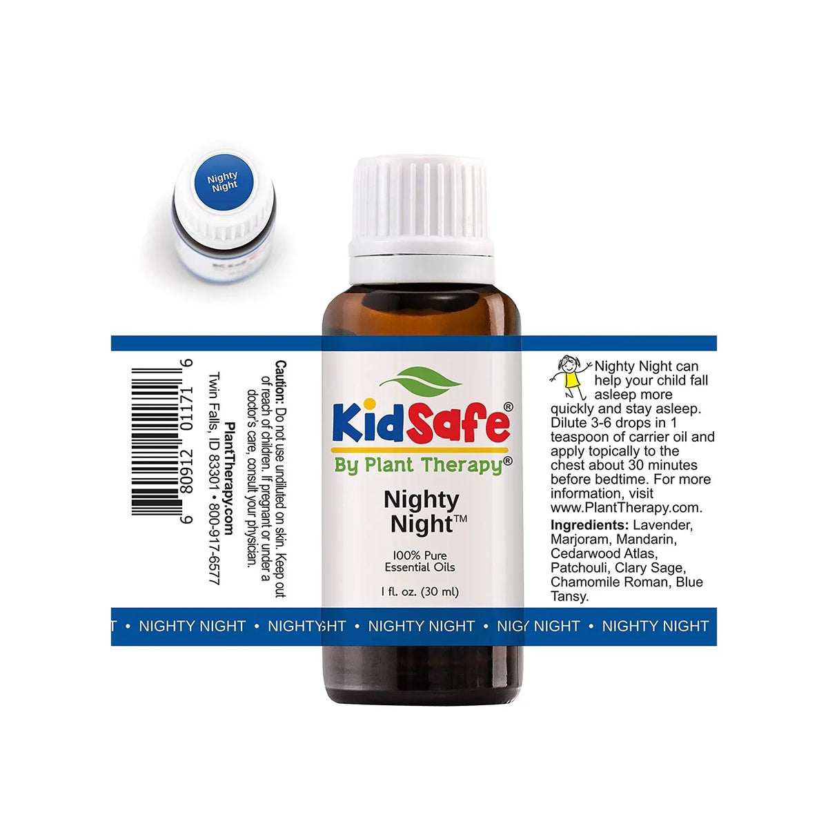 Plant Therapy KidSizeafe Nighty Night Essential Oil Blend for Sizeleep 30 mL (1 oz) 100% Pure, Undiluted, Natural Aromatherapy