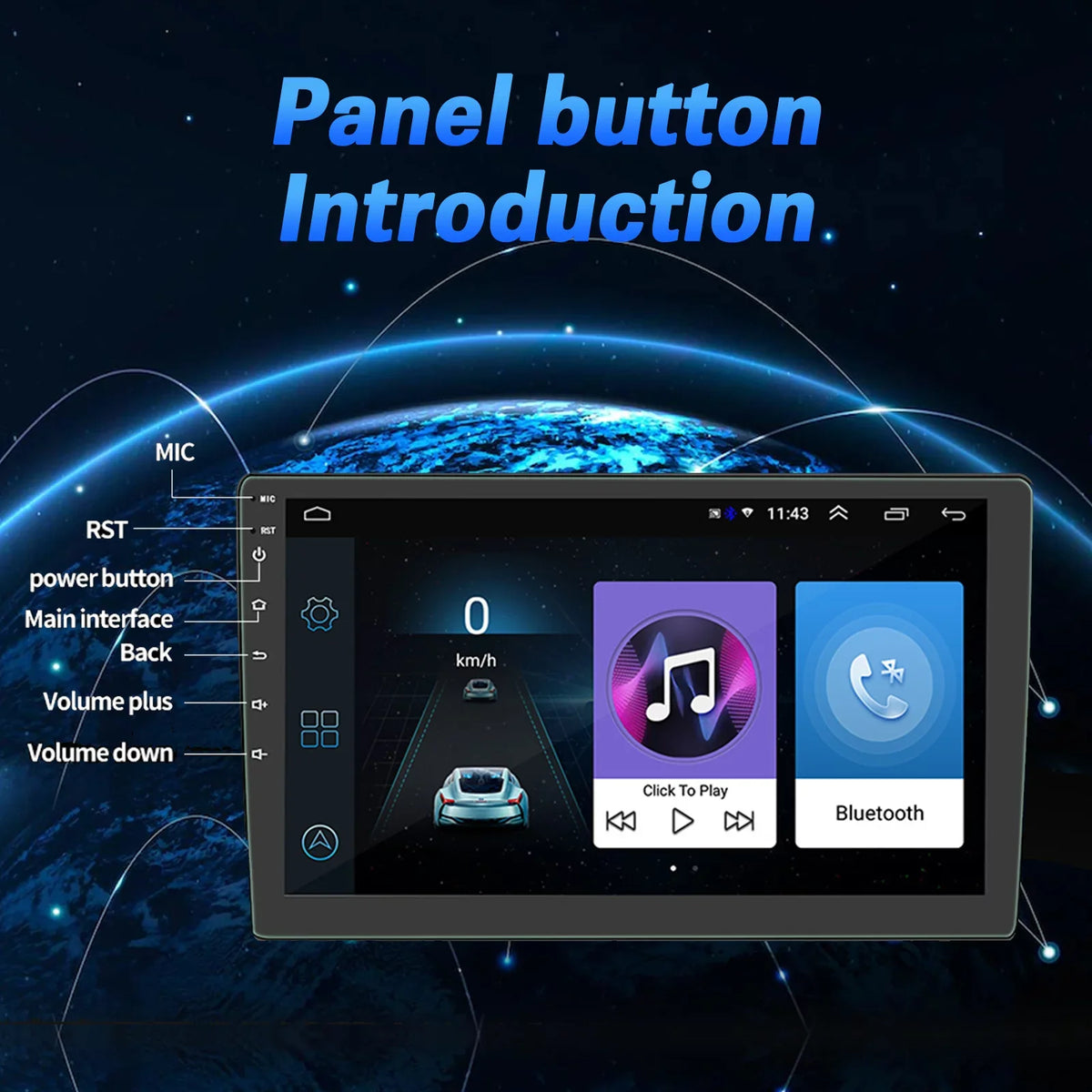 Double Din Car Sizetereo, 10.1" Android 10.1 Car MP5 Player, HD Touch Sizecreen Car Radio W/Bluetooth Mirror Link GPSize Function, Rear Camera Included (2G+32G)