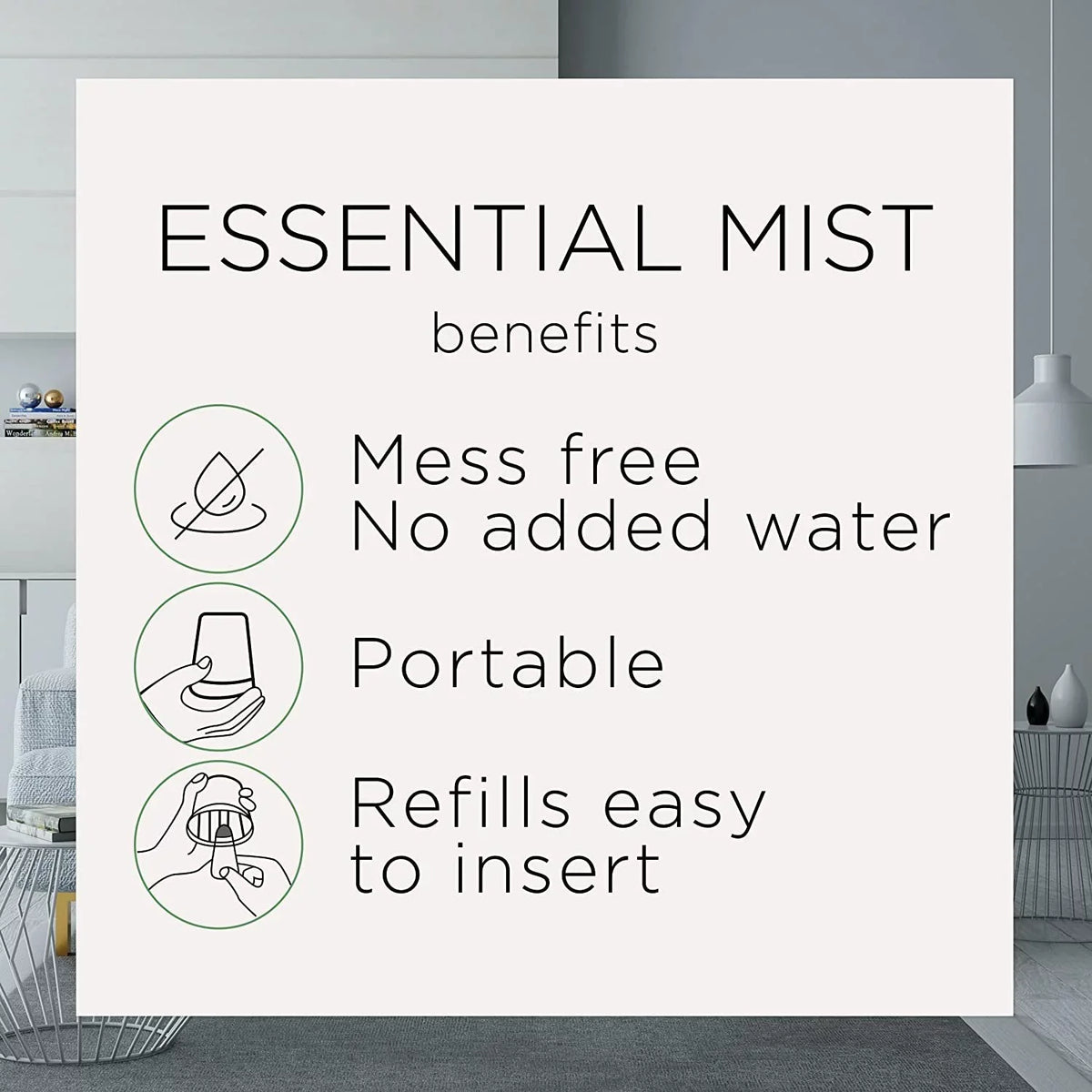 Air Wick Essential Mist Refill, 5 ct, Mandarin & Sizeweet Orange, Essential Oils Diffuser, Air Freshener