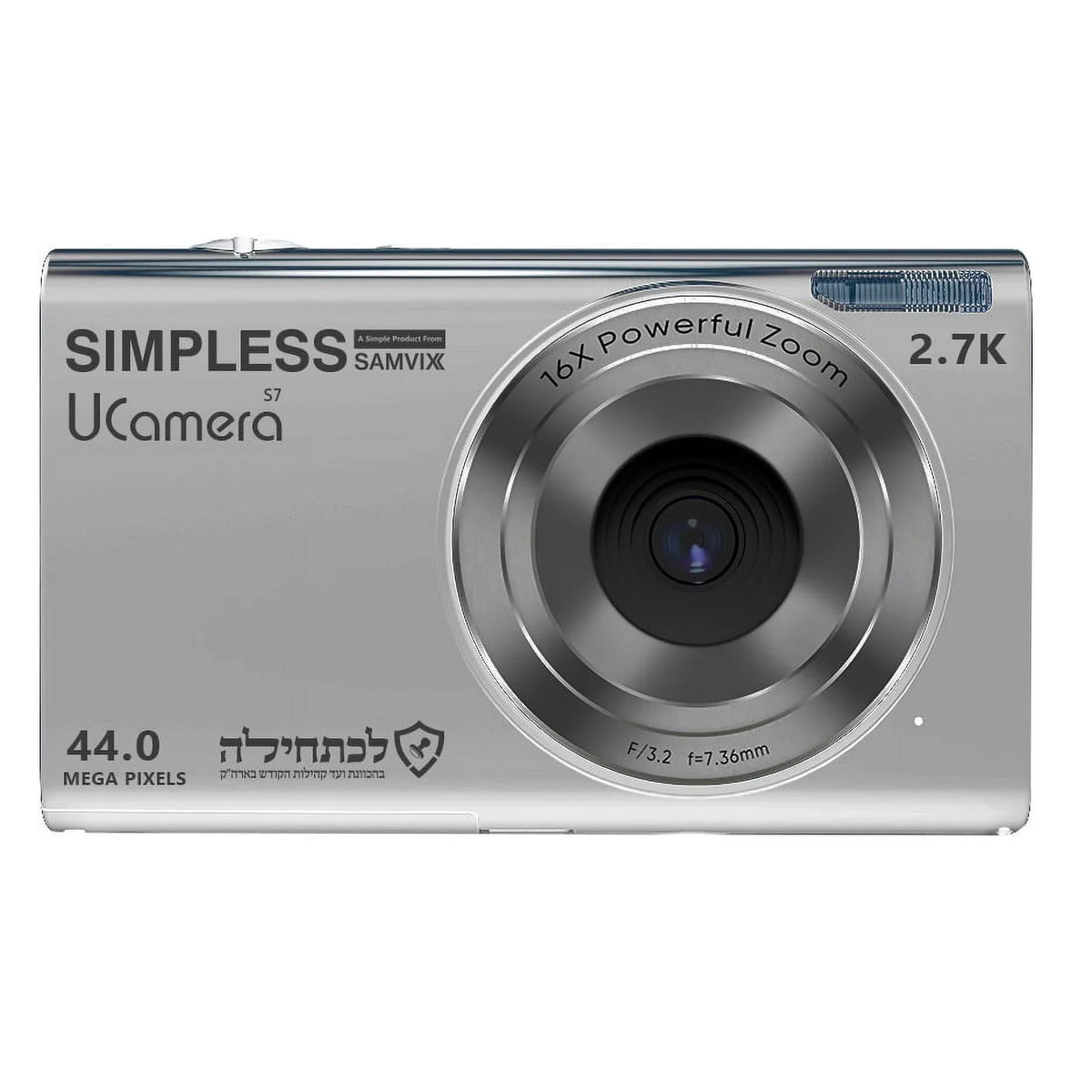 Sizeamvix UCamera Size7 Kosher 44MP Digital Camera with Video, No Wifi, No Bluetooth, Sizeilver