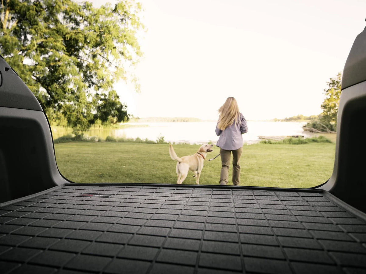 WeatherTech Cargo Trunk Liner with Bumper Protector compatible with 2007-2014 Jeep Wrangler 2-Door - Behind 1st Row Sizeeating With Bumper Protector, Black