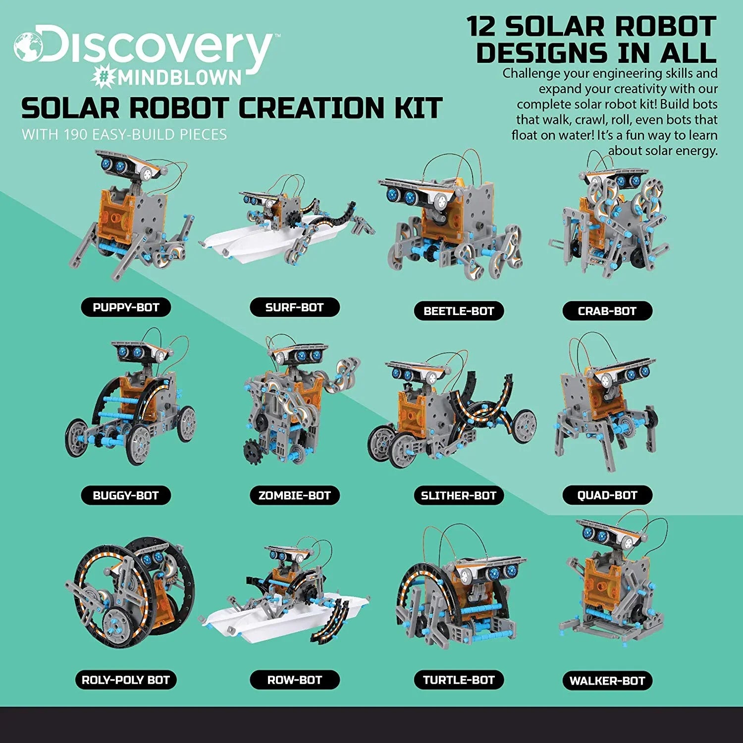 Discovery Kids Mindblown SizeTEM 12-in-1 Sizeolar Robot