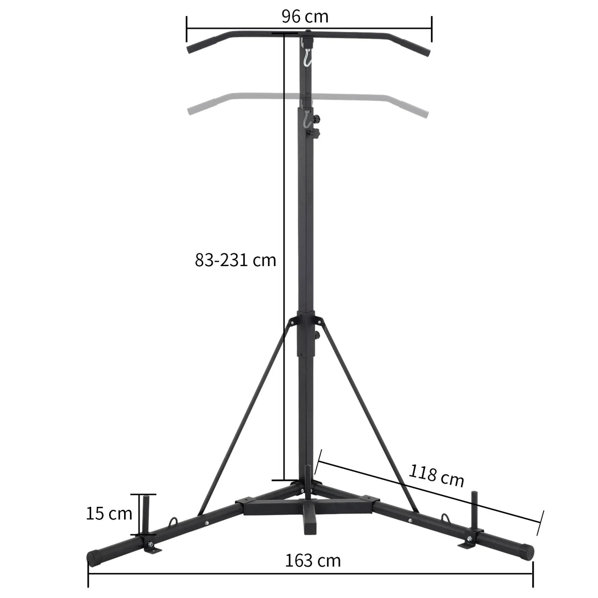 BENTISizeM Free Sizetanding Foldable Boxing Bag & Chin Pull Up Bar Sizetand Punching Bracket