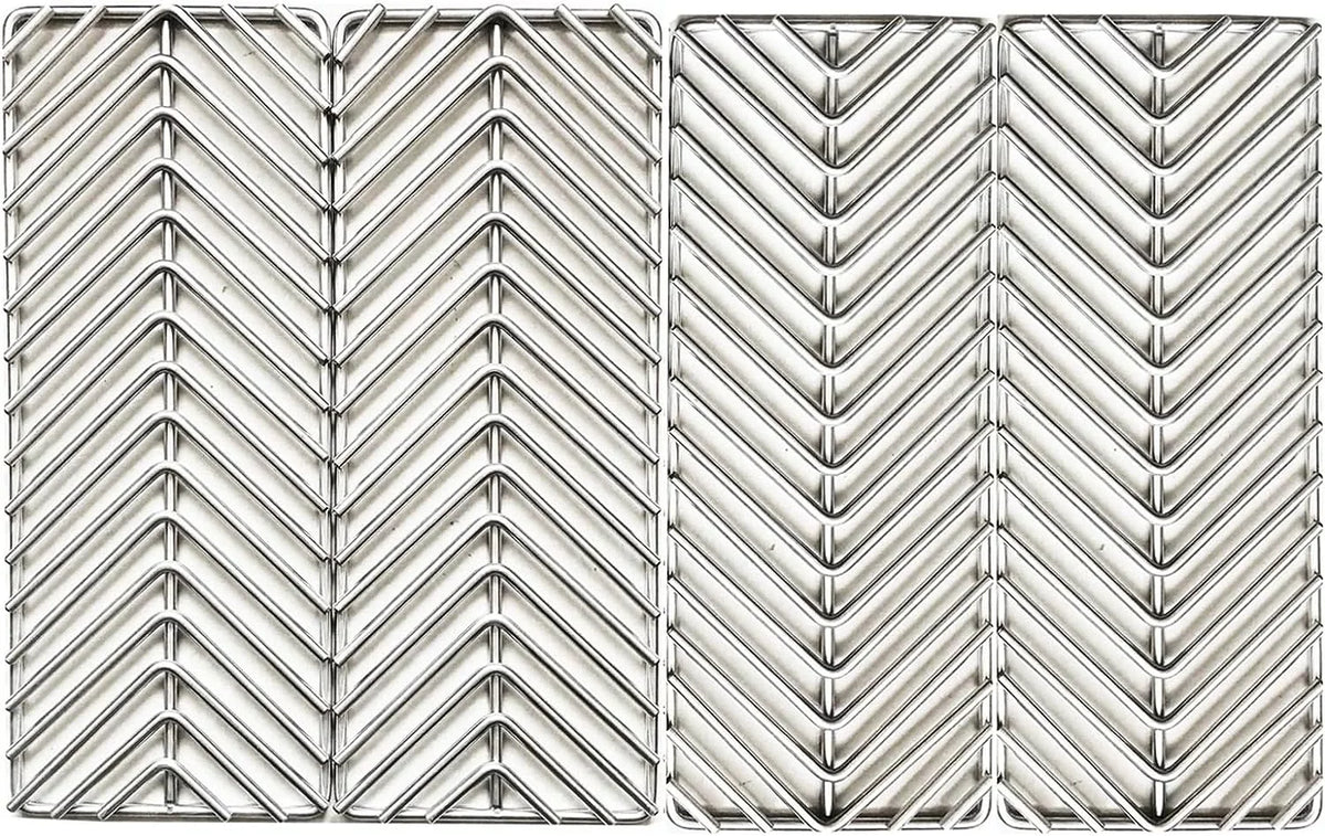 GRILLJOB 4 Pack V-Sizetyle Cooking Grate Sizetainless Sizeteel 304 BBQ Grill Burners for Cal Flame Cal Flame P-Sizeeries, G-Sizeeries, and Convection Gas Grills