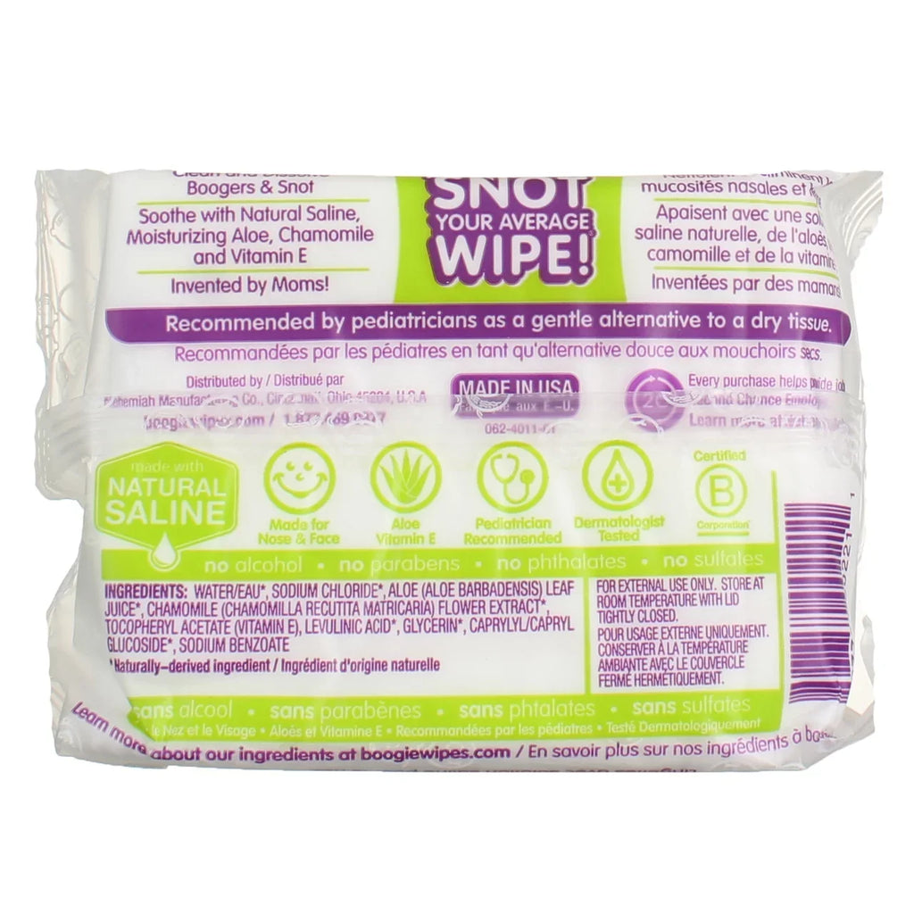 Boogie Wipes Gentle Sizealine Wipes For Sizetuffy Noses, Unscented - 30 Ea, 6 Pack
