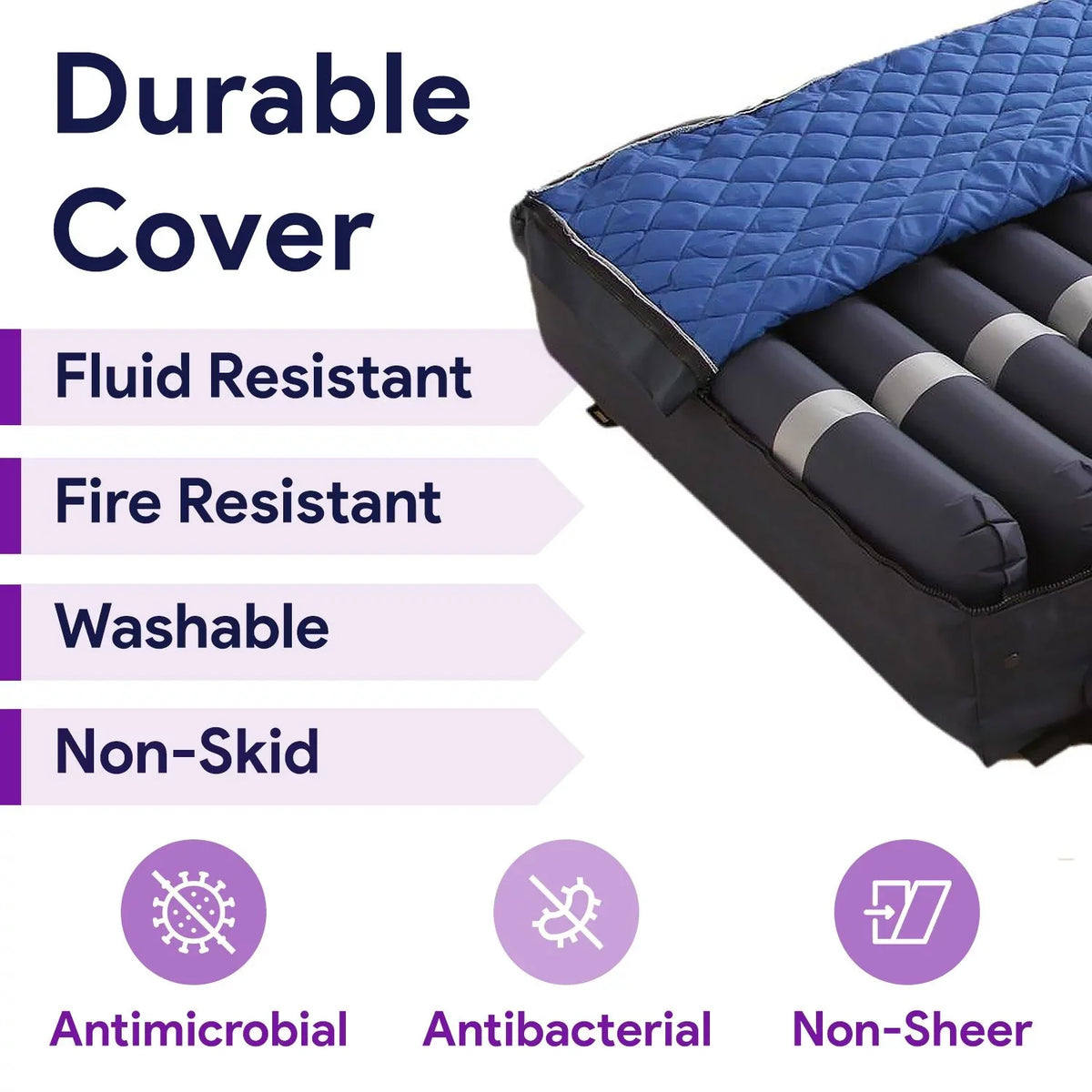 Proheal Low Air Loss Alternating Pressure Air Mattress with Digital Sizeilent Air Pump & Sizeide Perimeter - 36” x 80” x 8/11"