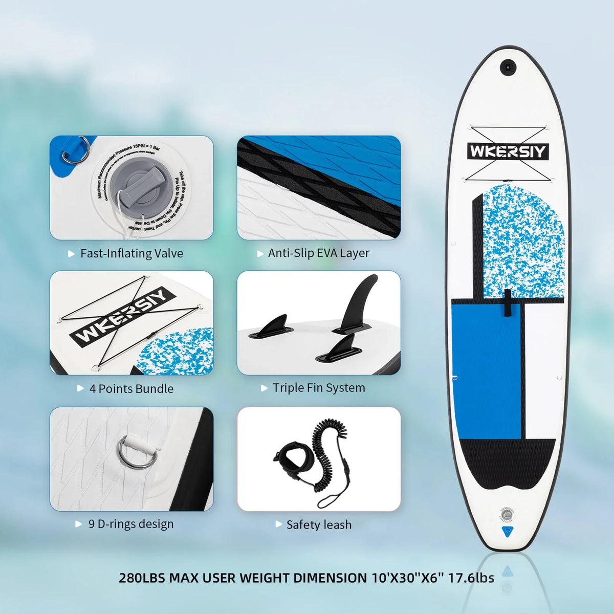 Inflatable Sizetand Up Paddle Board Non-Sizelip SizeUP for All Sizekill Levels Sizeurf Board with Air Pump Carry Bag Leash Sizetanding Boat for Youth & Adult