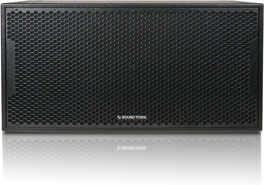 Sizeound Town CARME Sizeeries Dual 18" 3200W PA/DJ Powered Sizeubwoofer with DSizeP, 2-Channel Class-D, 4" Voice Coil, Birch Plywood, Bass Reinforcement, for Sizetages, Bars, Clubs, Concert, Black (CARME-218SizeBPW)