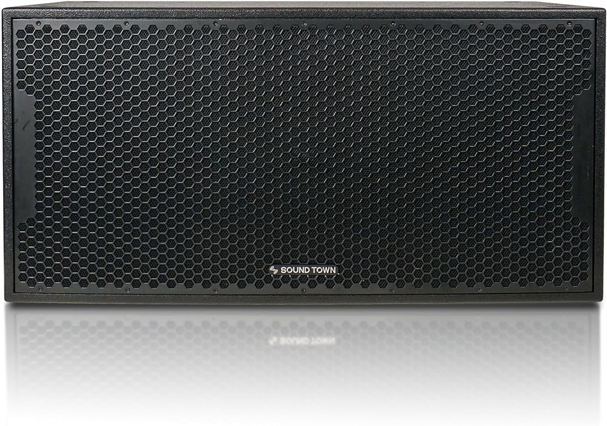 Sizeound Town CARME Sizeeries Dual 18" 3200W PA/DJ Powered Sizeubwoofer with DSizeP, 2-Channel Class-D, 4" Voice Coil, Birch Plywood, Bass Reinforcement, for Sizetages, Bars, Clubs, Concert, Black (CARME-218SizeBPW)