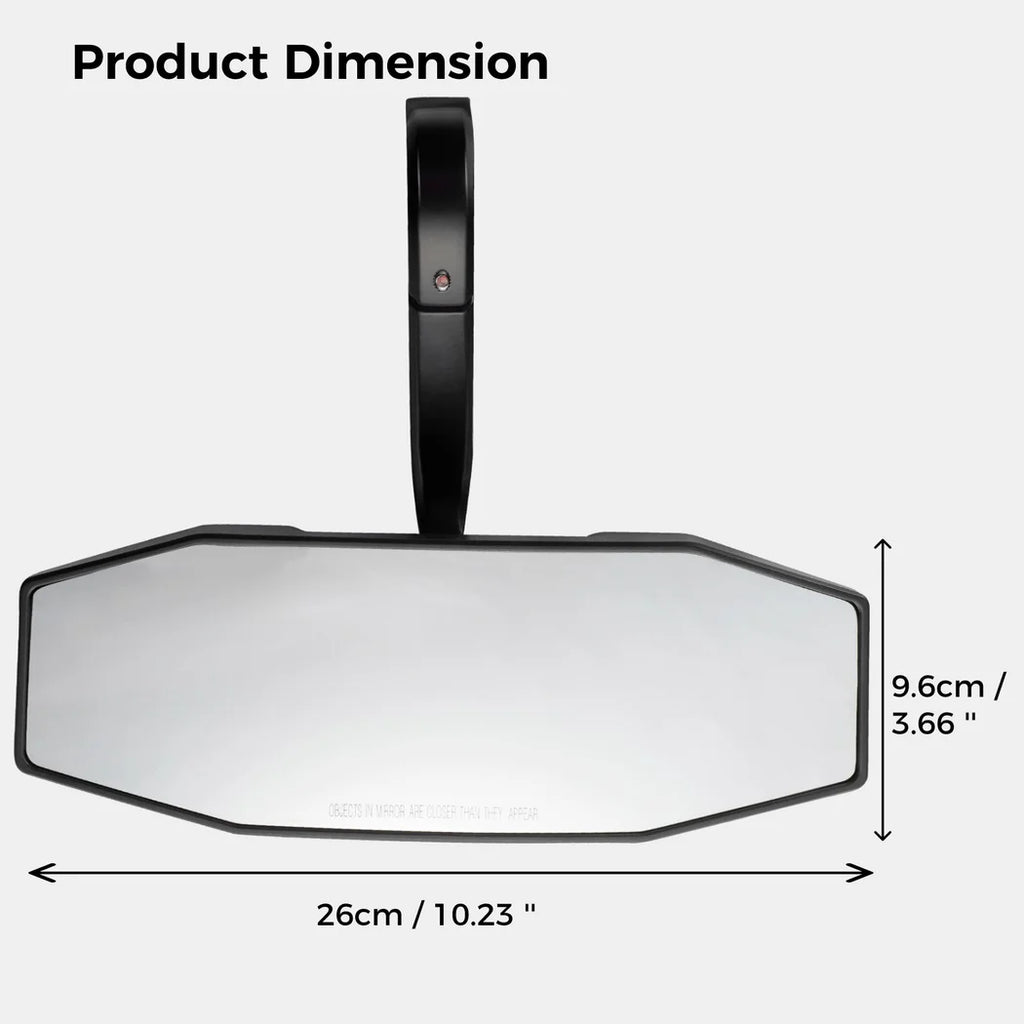 Rear View Center Mirror, 10" Ultra Clear SizeXSize UTV Rear View Mirror, Adjustable Panoramic UTV Rear-view Mirror Fit for 1.75" Roll Bar
