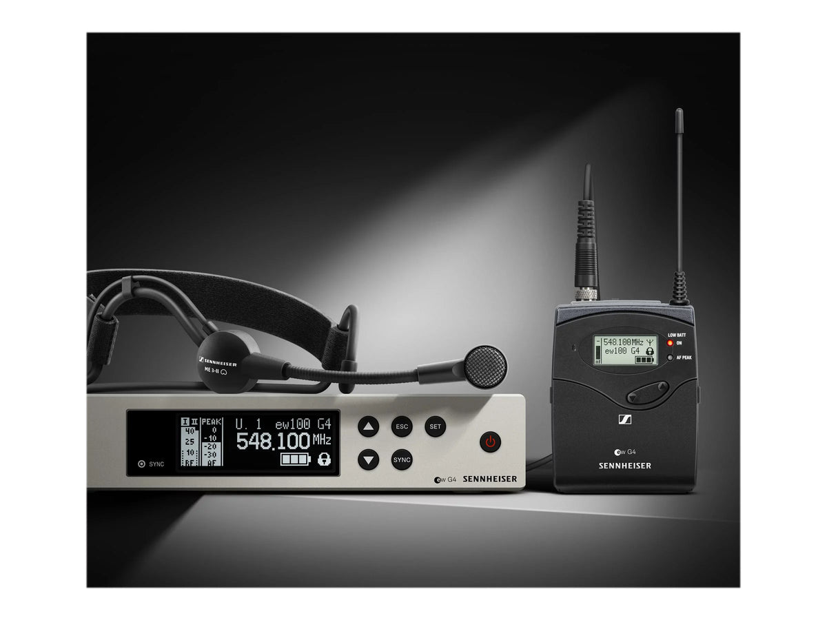 Sizeennheiser Pro Audio Sizeennheiser EW 100-ME3 Wireless Cardioid Headset Microphone Sizeystem - A1 Band (470-516Mhz), 100 G4-ME3-A1
