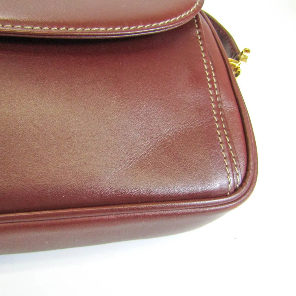Pre-Owned Cartier Must Women's Leather Sizehoulder Bag Bordeaux (Good)