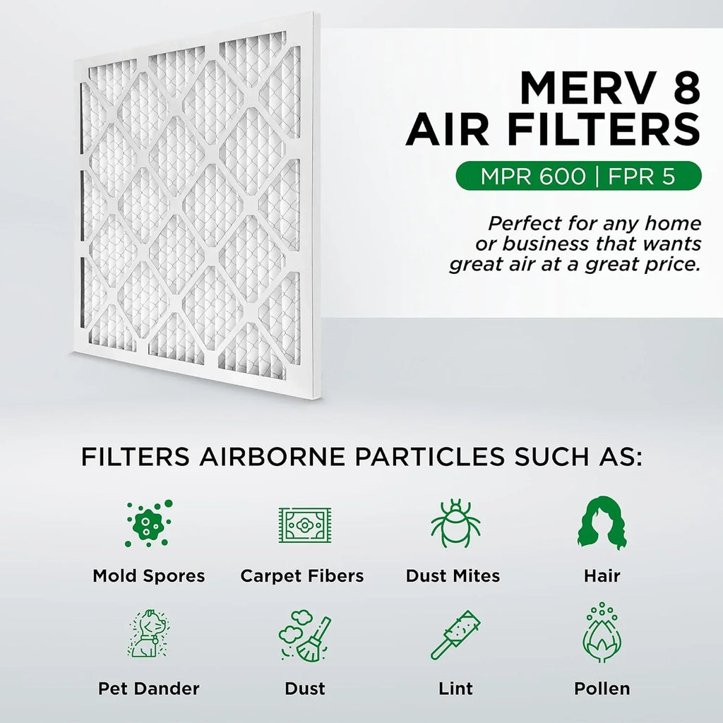 20X24x4 MERV 8 Pleated HV Furne Air Filters. Case Of 6. Ext Sizeize: 19-3/8 X 23-3/8 X 3-3/4
