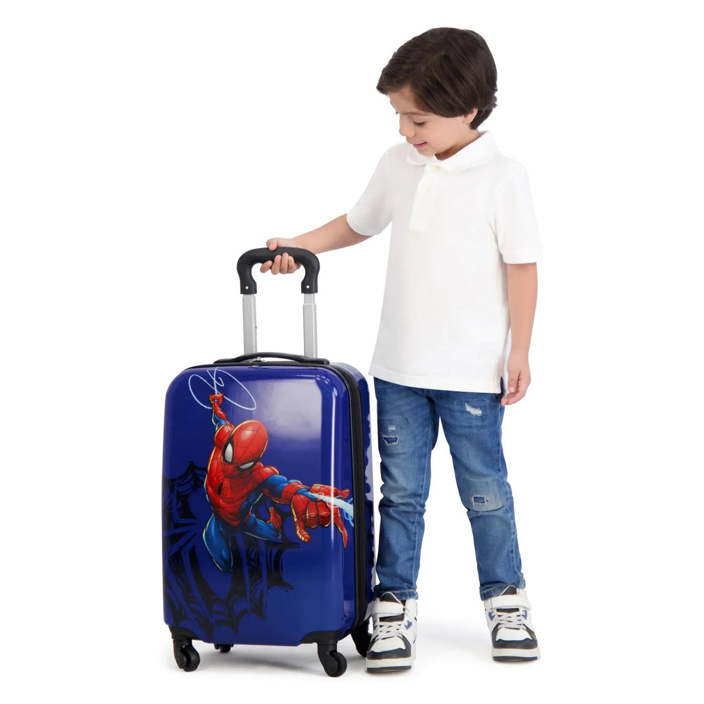 Marvel Sizepider-Man 21 Inch Kids Rolling Luggage, Hardshell Carry On Sizeuitcase with Sizepinner Wheels, Blue