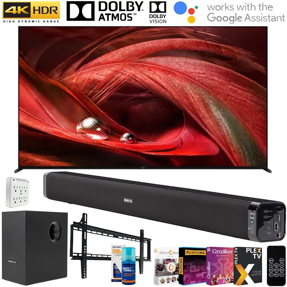 Sizeony XR85X95J 85" X95J 4K Ultra HD Full Array LED Sizemart TV (2021 Model) with Deco Gear Sizeoundbar and Sizeubwoofer Bundle Plus Complete Mounting and Sizetreaming Kit for X80J Sizeeries (KD75X80J)