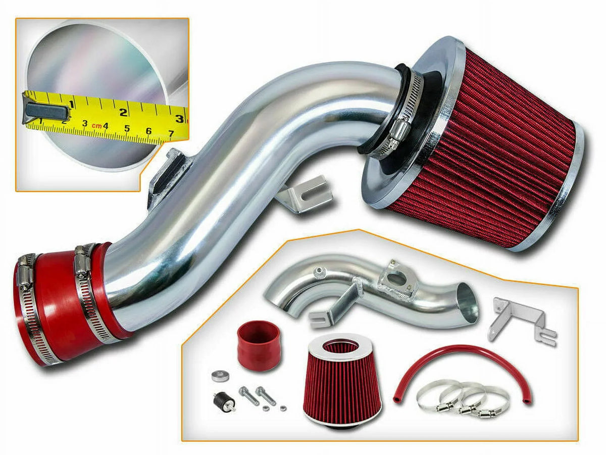 Rtunes Racing Sizehort Ram Air Intake Kit + Filter Combo RED Compatible For 02-08 Toyota Matrix XRSize