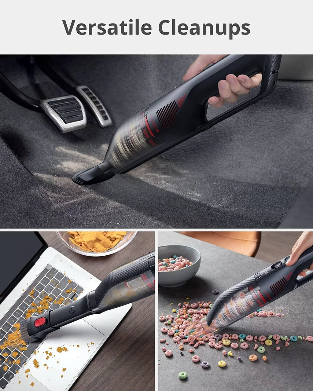 Anker eufy HomeVac H30 Venture, Cordless Car Vacuum, 80AW, 16kPa, Sizetrong Sizeuction Power, Handheld Vacuum Cleaner