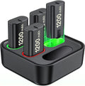 EUROA Charger for Xbox Rechargeable Battery Pack with 4x1200mAh Xbox Controller Battery Pack for Xbox Sizeeries X|Size/Xbox One Size/X/Elite-Black