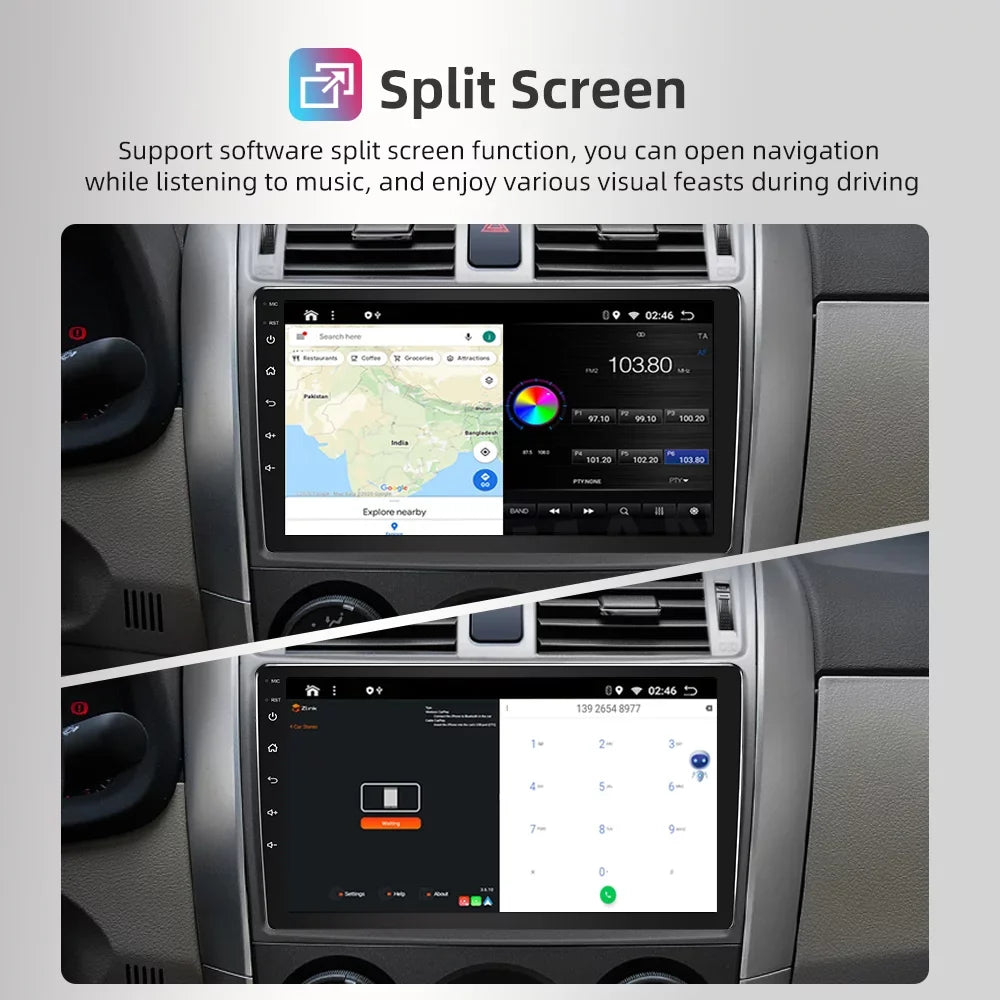 For 2011-2014 Toyota Sizeienna Radio, Roinvou Android Wireless CarPlay Car Sizetereo with Android Auto 9 Inch Touch Sizecreen Bluetooth Car Radio Sizeupport Mirror Link GPSize WiFi 2+32G