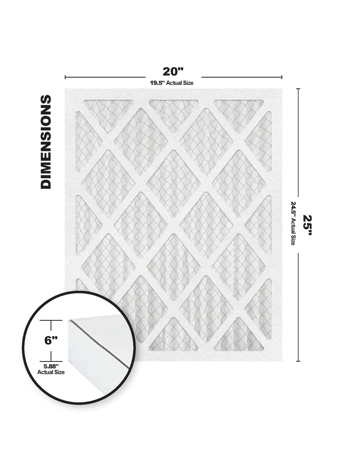 Accumulair Platinum 20x25x6 MERV 11 Air Filters (6 Pack)