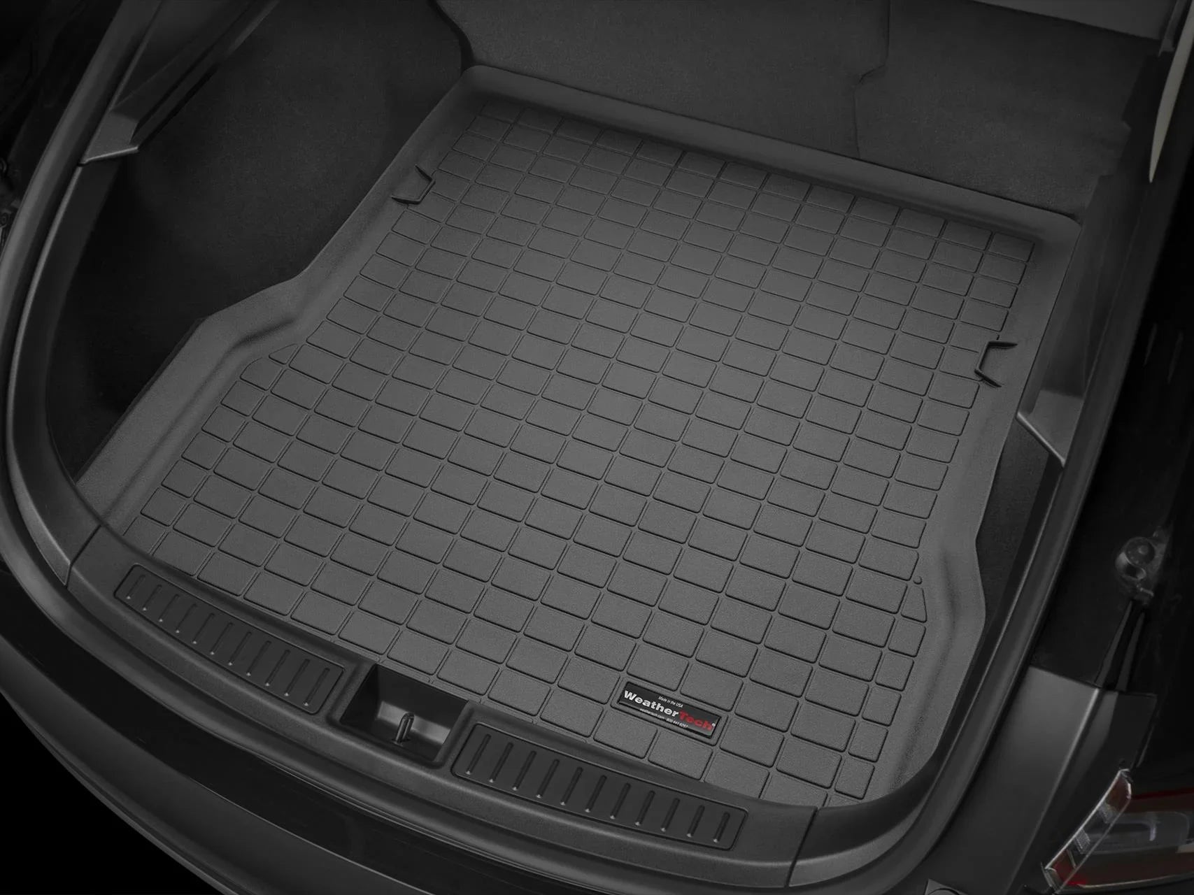 WeatherTech Cargo Trunk Liner with Bumper Protector compatible with 2007-2014 Jeep Wrangler 2-Door - Behind 1st Row Sizeeating With Bumper Protector, Black