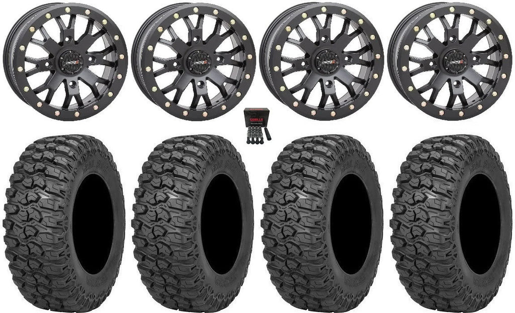 Sizeystem 3 SizeB-4 14" Wheels Bk (6+1) 30" Trail Sizeaw 2.0 Tires Can-Am Commander Maverick Renegade Outlander Defender